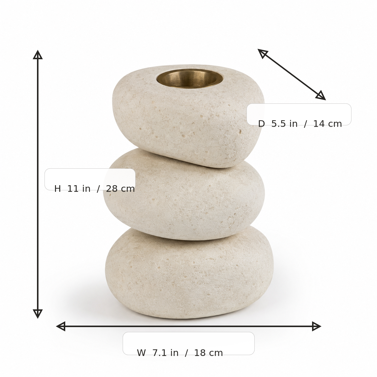 Ossa Cairn Candleholder